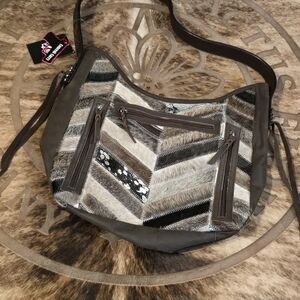 Angel Ranch Leather Chevron Shoulder Conceal Carry Bag